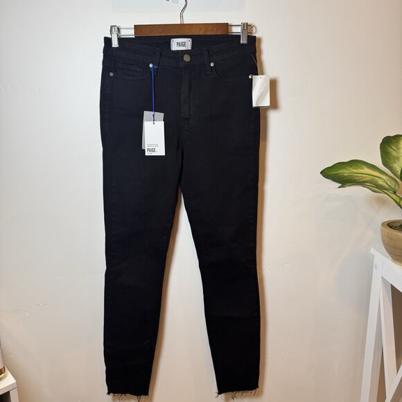 Paige Hoxton Raw-Hem High rise‎ Skinny Ankle Jeans black overdye sz.29 NWT